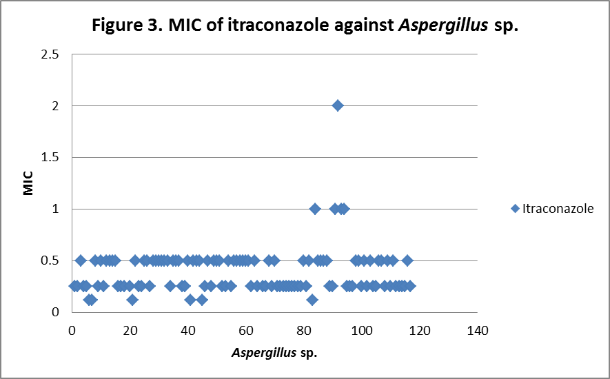 In Vitro Sensitivity of Aspergillus Species Isolated 